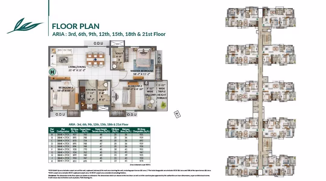Merlin Avana 3 BHK floor plan